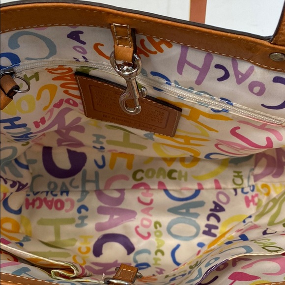 Coach Multi-colored Striped Tote. Pastels. A0969-F13552. - Picture 10 of 13